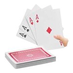 Relaxdays jumbo cartes de poker 54 cartes de jeu en plastique xxl imperm�able multicolore 18 x 13 cm ...