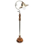 Lampadaire - relaxdays - vintage - abat - jour inclinable - bois massif - verre