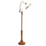 Relaxdays lampe  pied arrondie art nouveau abat - jour en verre bois douille e27 hxlxp: 166x40x36 cm ...