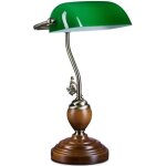 Relaxdays lampe de bureau banquier avec abat - jour en verre vert