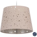 Lampe pour chambre d?enfants - relaxdays - etoiles - abat - jour rond - douille e27 - noir