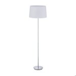 Relaxdays lampe droite avec abat - jour pied chrom� e 27 d 40 cm pour salon sur pied 1485 cm blanc.