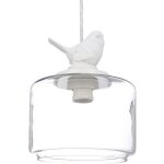 Relaxdays lampe de plafond luminaire lampe  suspension abat - jour verre oiseau design retro dco vintage ...