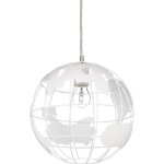 Relaxdays lampe  suspension abat - jour boule globe monde mtal luminaire plafond  30 cm blanc