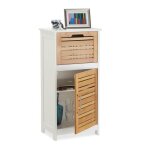 Relaxdays armoire de salle de bain commode salle de bain bambou meuble rangement tiroir hxlxp: 83 x 40 ...