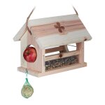 Relaxdays mangeoire d?ext�rieur pour oiseaux support boules de graisse porte - pommes hxlxp�env. 24x31x20�cm ...