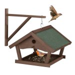 Relaxdays mangeoire d?ext�rieur pour oiseaux � suspendre nichoir en bois h x l x p : 35 x425 x 405 cm ...