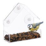 Relaxdays mangeoire � oiseaux fen�tre 3 ventouses distributeur de graines nichoir hlp : 15 x 15 x 7 cm ...