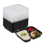 Relaxdays meal prep container en lot de 24 3 compartiments boite adapt�e au micro - ondes r�utilisable ...
