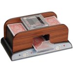 Mlangeur de cartes - relaxdays - automatique - 2 jeux - bois - fonctionne  piles