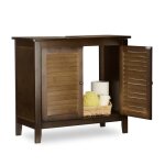 Relaxdays meuble sous lavabo bambou mobilier sous vasque rangement salle de bain hlp: 60x67x30 cm marron ...
