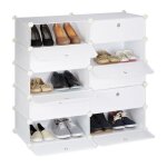 Relaxdays meuble chaussures cubes rangement 10 casiers plastique chaussures modulable diy hxlxp: 90x94x37 ...