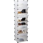Relaxdays meuble chaussures rangement 10 casiers plastique chaussures modulable diy hxlxp: 176x49x37 ...