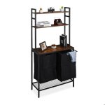 Relaxdays meuble  linge 2 compartiments extensibles hxlxp: 162x80x34 cm tagres rangement vtements ...