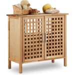 Relaxdays meuble en noyer set accessoires salle de bain 10020154 0