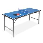 Midi table de ping - pong (150 x 67 x 71 cm) 3 pièces pour intérieur extérieur inclus balles et 2 raquettes ... Midi table de ping - pong (150 x 67 x 71 cm) 3 pièces pour intérieur extérieur inclus balles et 2 raquettes ...