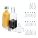 Relaxdays mini bouteilles en verre lot de 20 petites fioles  remplir 100 ml bouchon  vis transparent ...