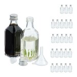 Relaxdays mini bouteilles en verre lot de 25 petites fioles  remplir 50 ml bouchon  vis transparent ...