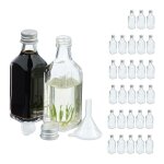 Relaxdays mini bouteilles en verre lot de 30 petites fioles  remplir 50 ml bouchon  vis transparent ...