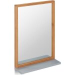 Relaxdays miroir mural tablette glace décorative bois rectangulaire entrée salle de bains bambou & mdf ... Relaxdays miroir mural tablette glace décorative bois rectangulaire entrée salle de bains bambou & mdf ...