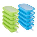 Relaxdays moules  glace lot de 10 faire des glaces maison moule sucette glace silicone sans bpa bleu ...