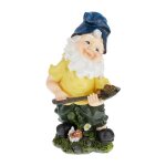 Relaxdays nain de jardin avec pelle r�siste aux intemp�ries hxlxp�: 32x17x15 cm figurine lutin d�co multicolor ...