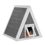Relaxdays niche pour chats résistante aux intempéries bois hxlxp: 54 x 52 x 64 cm 2 entrées toit pointu ... Relaxdays niche pour chats résistante aux intempéries bois hxlxp: 54 x 52 x 64 cm 2 entrées toit pointu ...
