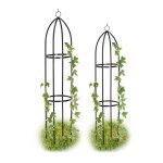 Relaxdays obélisque de jardin colonne rosier arche plante grimpante set de 2 métal cage rose h 139 et ... Relaxdays obélisque de jardin colonne rosier arche plante grimpante set de 2 métal cage rose h 139 et ...