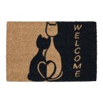 Relaxdays paillasson coco 60x40 cm avec chats et inscription welcome caoutchout intrieur extrieur ...