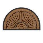 Relaxdays paillasson coco caoutchouc tapis d?entre demi - rond 75 x 45 cm antidrapant intrieur extrieur ...