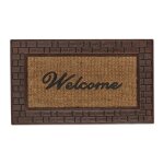 Relaxdays paillasson welcome coco caoutchouc 45x75 cm tapis d?entr�e int�rieur ext�rieur antid�rapant ...