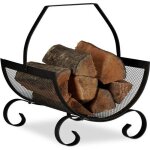 Relaxdays panier  bches bois de chemine porte - revues porte - journaux acier mtal hxlxp: 40 x 33 ...