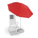 Relaxdays parasol � 180 cm hauteur r�glable inclinable rond polyester acier jardin balcon plage rouge ...