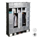 Relaxdays penderie armoire cubes tagre rangement 25 casiers plastique modulable diy hxl 234x180 cm ...