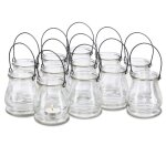 Relaxdays photophore en verre lot de 12 petit vase rond avec anse d�co de table int�rieure et ext�rieure ...