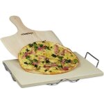 Relaxdays pierre � pizza 15 cm �paisseur cuisson au four avec spatule en bois pour pizza et flammek�che ...