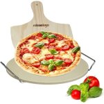 Relaxdays pierre  pizza et tarte flambe ronde pelle pour le four h x l x p : 4 x 32 x 32 cm nature