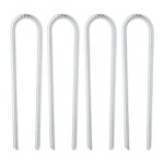 Relaxdays piquets de fixation trampoline lot de 4 sardines forme de u galvanis�s stables hxlxp: 30x7x1 ...