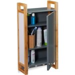 Relaxdays placard mural salle de bains armoire murale cadre bambou tagres 3 crochets hlp 565 x 56 x ...