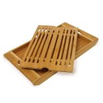 Relaxdays planche  pain avec compartiment ramasse miette en bambou h x l x p : env. 3 x 37 x 215 cm ...