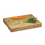 Planche  dcouper - relaxdays - ray - bois de bambou - paisseur 55 cm - 45 x 35 cm