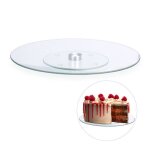 Relaxdays plateau tournant 360 gteaux assiette prsentation verre ptisserie 30 cm servir dcorer transparen ...