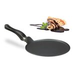 Relaxdays pole  crpes en fonte d?aluminium 25 cm revtement antiadhsif entretien facile bord plat ...