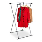 Relaxdays portant  vtements extensible hxlxp: 139x135x95 cm 2 tringles pour l?entre valet pliable ...