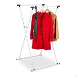 Relaxdays portant � v�tements extensible hxlxp : 139x135x95 cm 2 tringles pour l?entr�e valet pliable ...