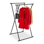 Relaxdays portant  vtements extensible hxlxp: 139x135x95 cm 2 tringles pour l?entre valet pliable ...