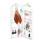 Relaxdays porte bijoux acrylique prsentoir joaillerie pliable boucles d?oreille colliers 28x21x2 cm ...