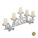 Relaxdays porte - bougies 5 bras chandelier antique shabby chic design vintage chandelles hxlxp 20x59x95 ...
