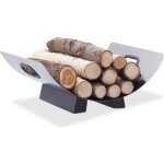 Relaxdays porte - bches de chemine porte - revues inox mtal moderne bois hxlxp: 16 x 41 x 33 cm argent ...