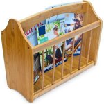 Relaxdays porte - revues en bambou robuste poigne de transport pour journaux h x l x p : 33 x 42 x 21 ...
